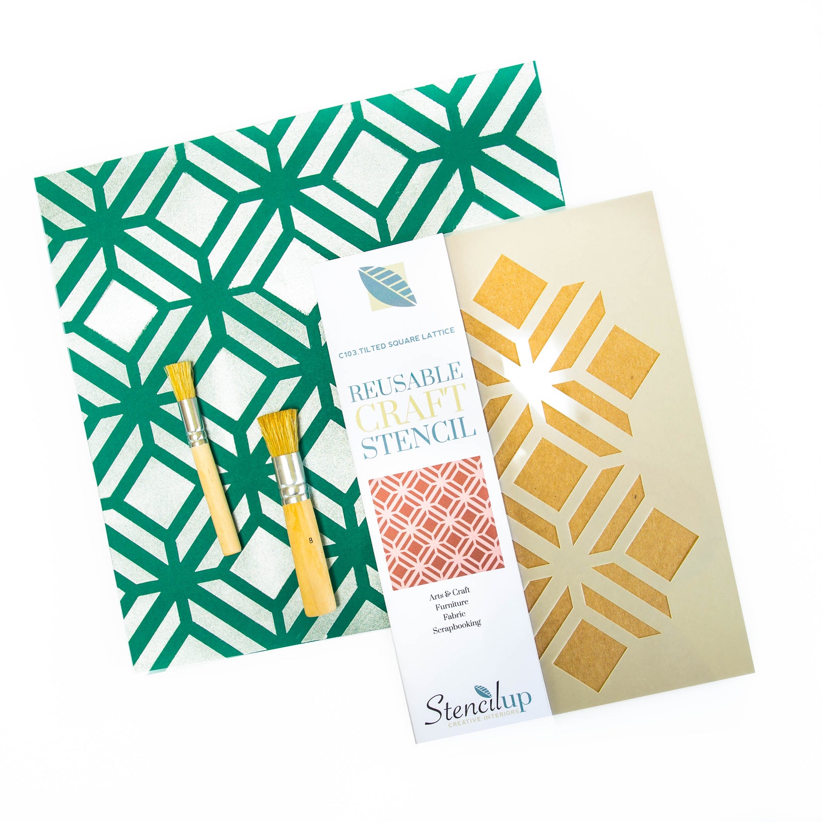 Tilted Square Lattice craft stencil