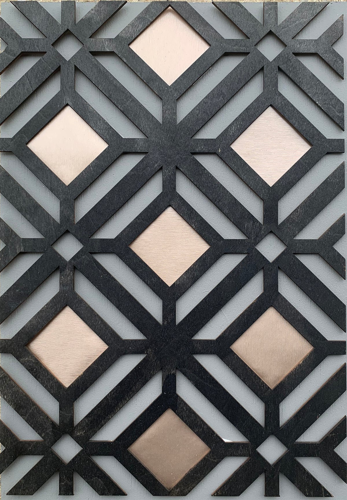 Tilt Panel Inlay Pattern Tilted Square Lattice wooden inlay / onlay STENCIL UP