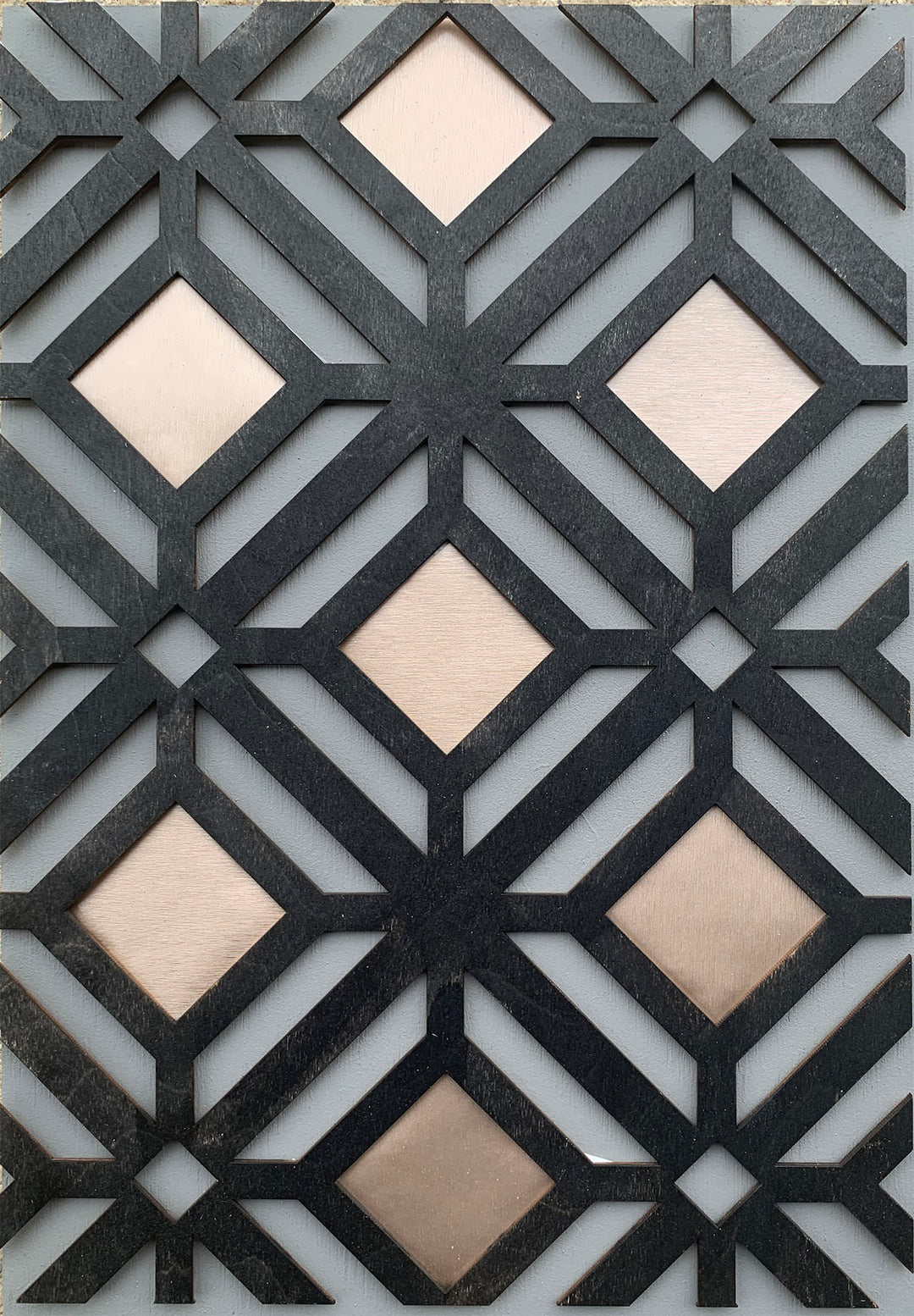 Tilted Square Lattice wooden inlay / onlay