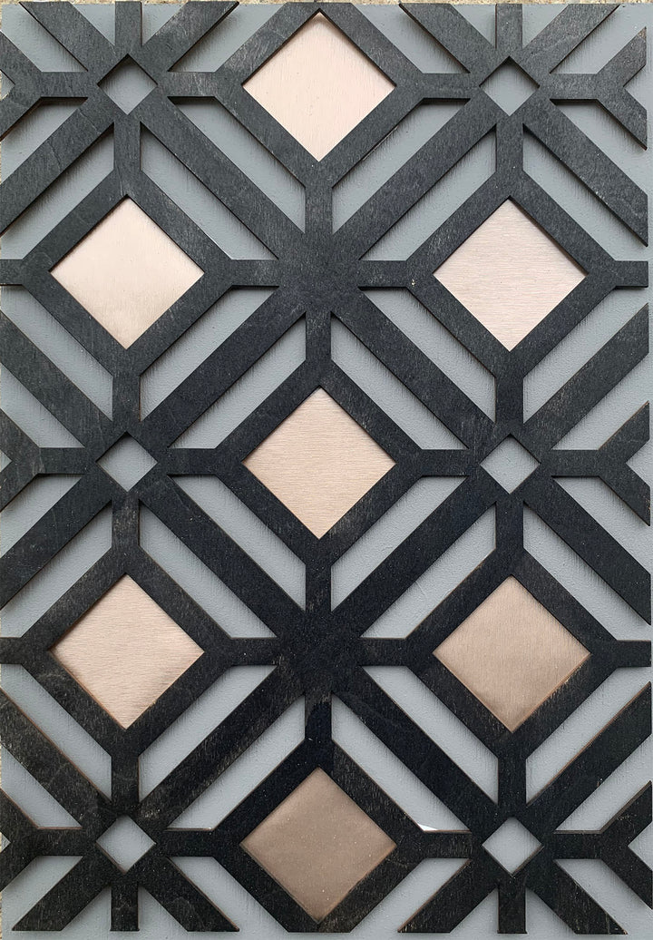 Tilted Square Lattice wooden inlay / onlay