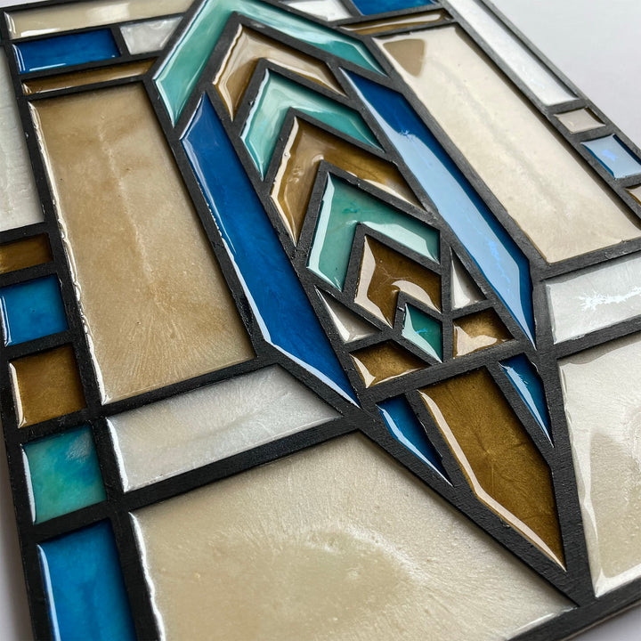 Timeless Tiffany Art Deco wooden panel -stencilup.co.uk