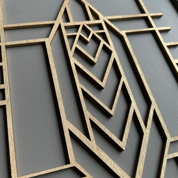 Timeless Tiffany Art Deco wooden panel -stencilup.co.uk