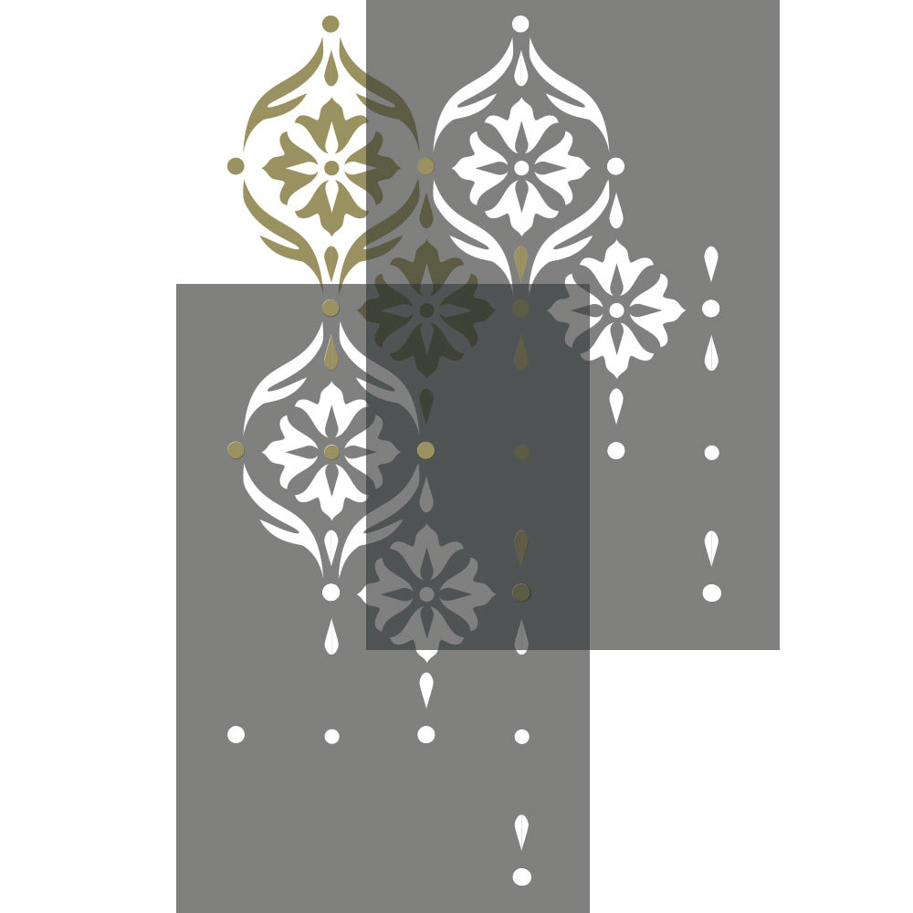 Simple Damask A4 stencil overlay
