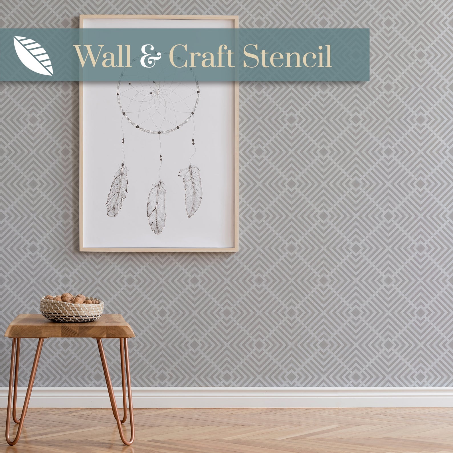 geometric wallpaper stencil