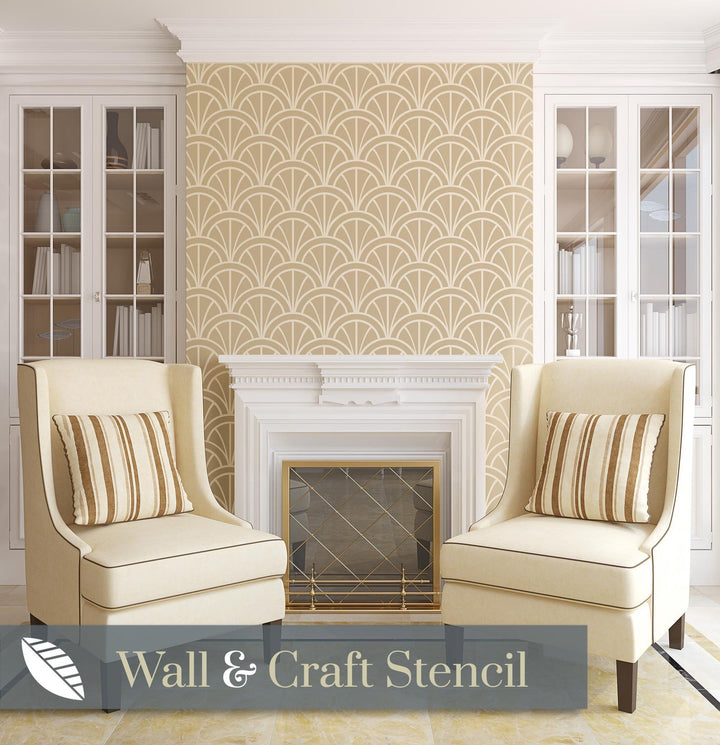 modern art deco wallpaper stencil