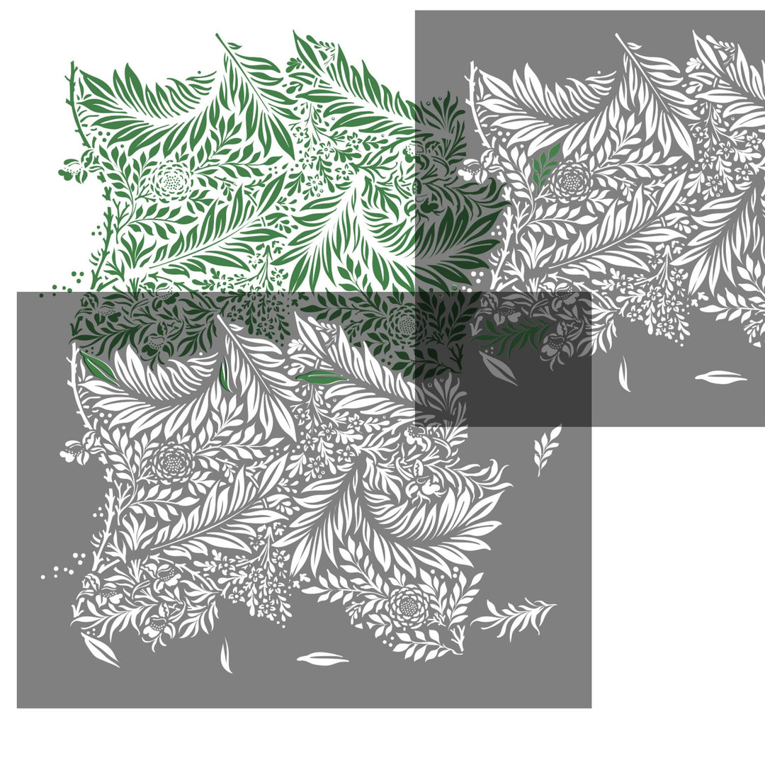 William Morris Larkspur stencil for wall - stencil.co.uk