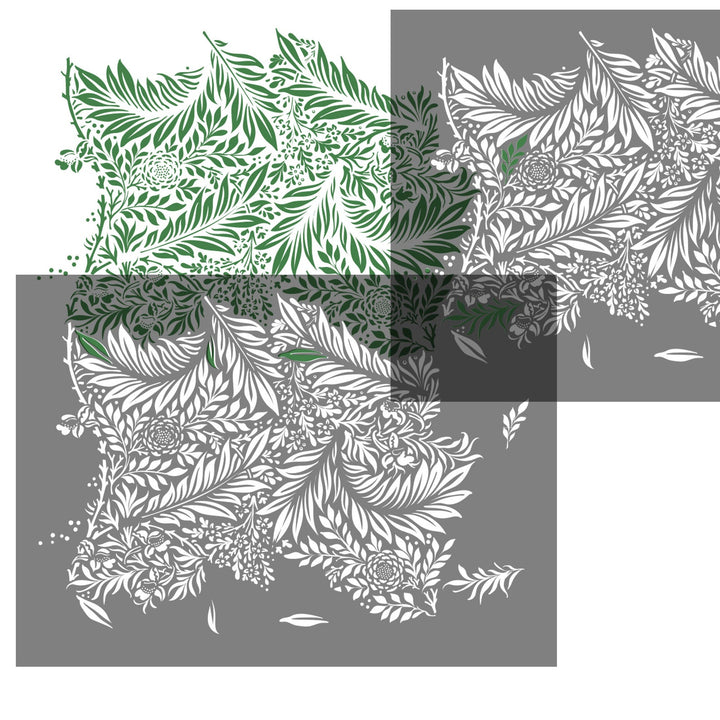 William Morris Larkspur stencil for wall - stencil.co.uk