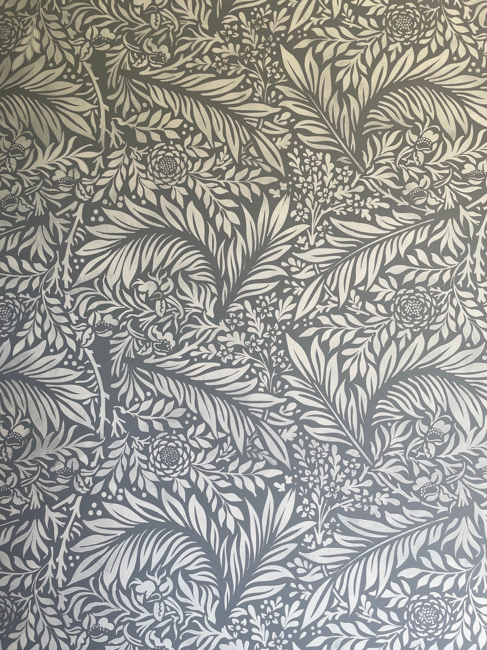 William Morris Larkspur stencil for wall - stencil.co.uk