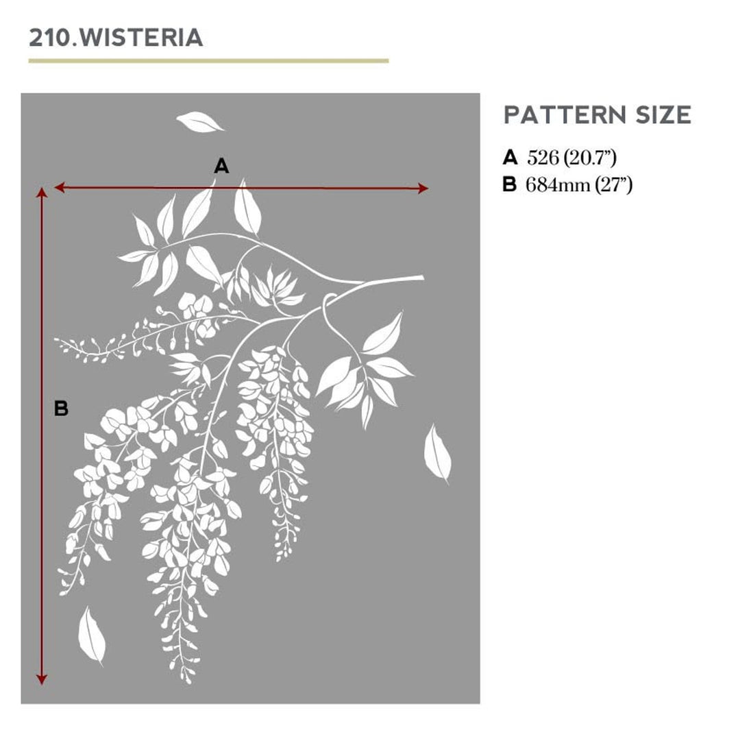 wisteria stencil - create wisteria wallpaper - stencilup.co.uk