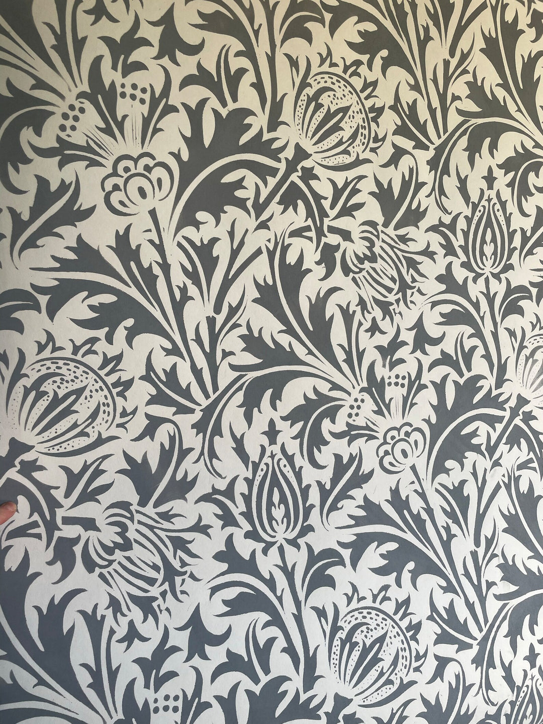 William Morris Thistle stencil for painting walls - stencilup.co.uk