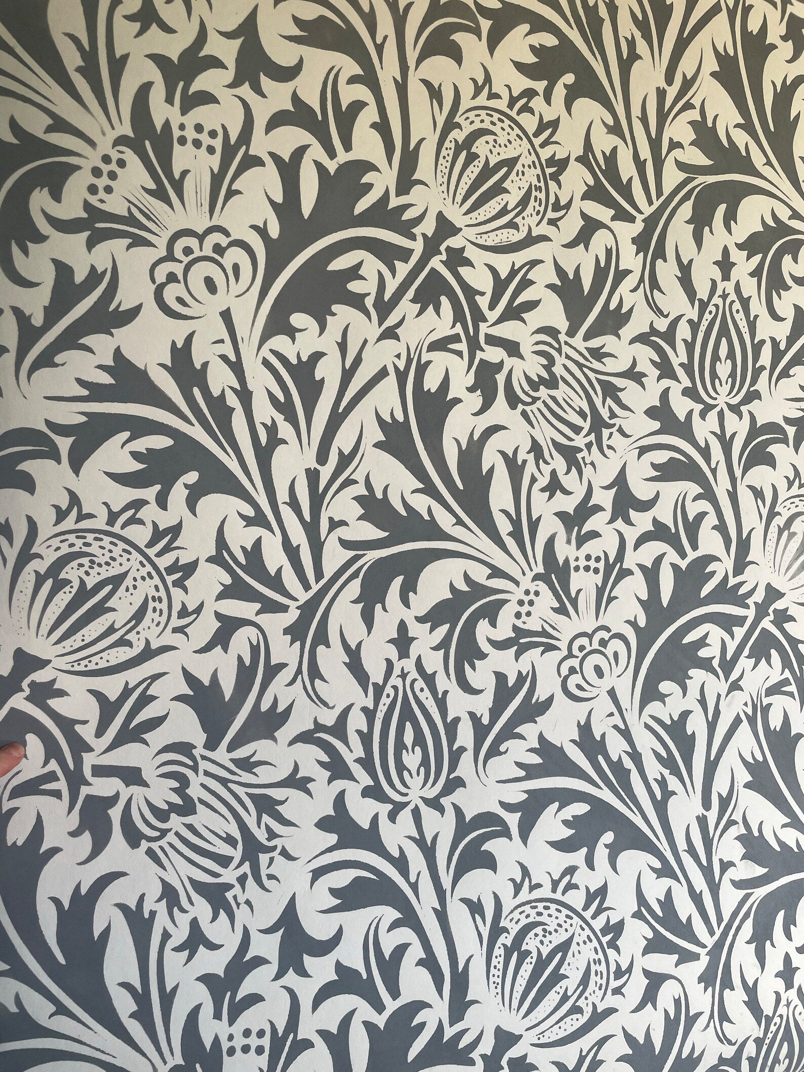 William Morris Thistle stencil for painting walls - stencilup.co.uk