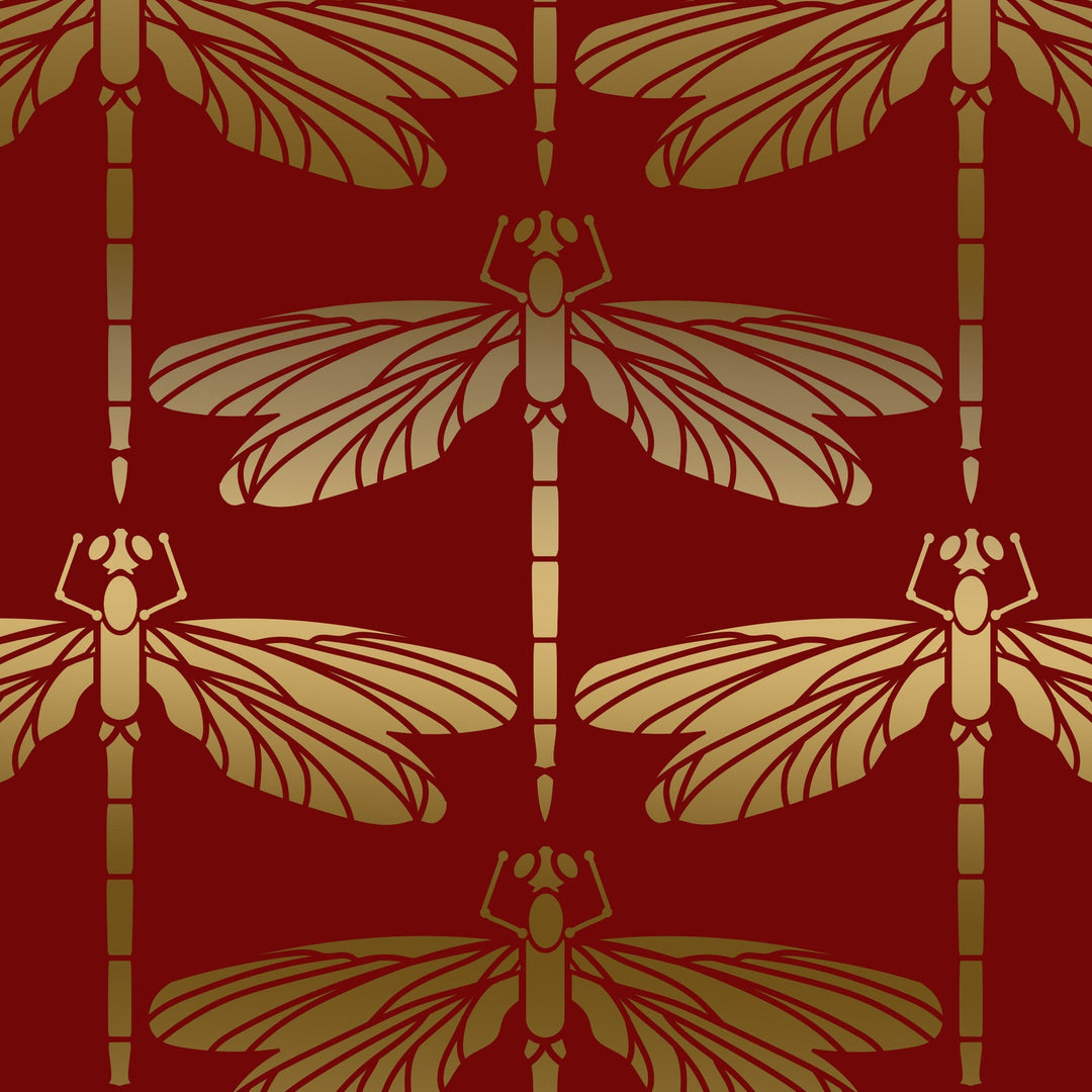 Art Nouveau Dragonfly stencil for painting - stencilup.co.uk