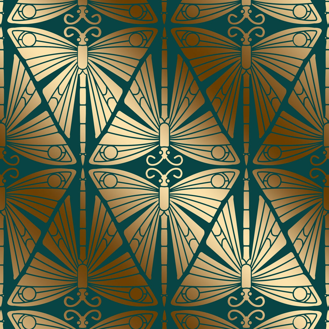 Art Nouveau stencil - Art Nouveau Butterfly stencil - stencil.co.uk