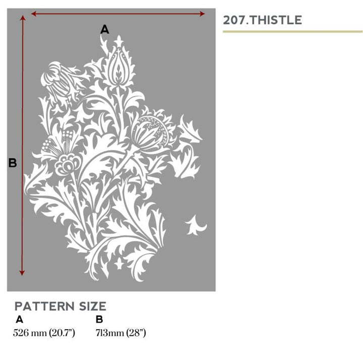 William Morris Thistle stencil for painting walls - stencilup.co.uk