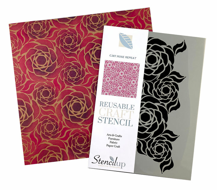 Repeating Rose Craft Stencil