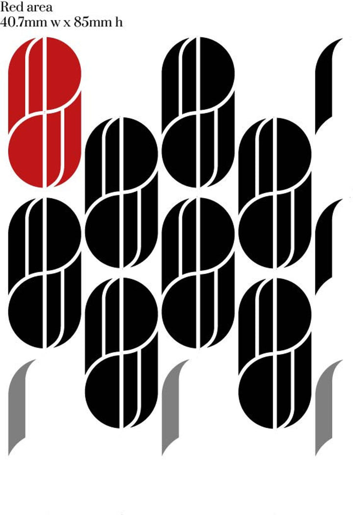 Commata mid century retro Craft Stencil