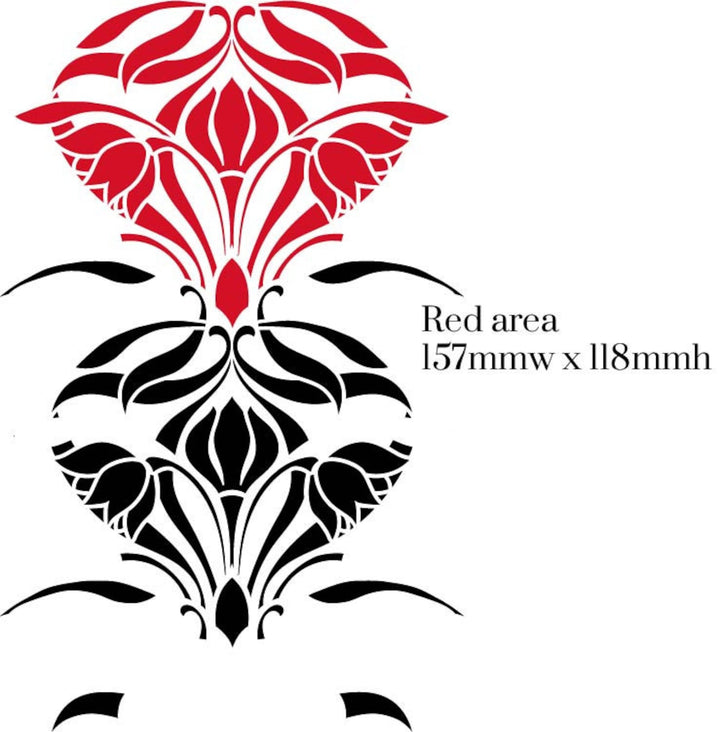 Art Nouveau Tulips stencil for painting - stencil.co.uk