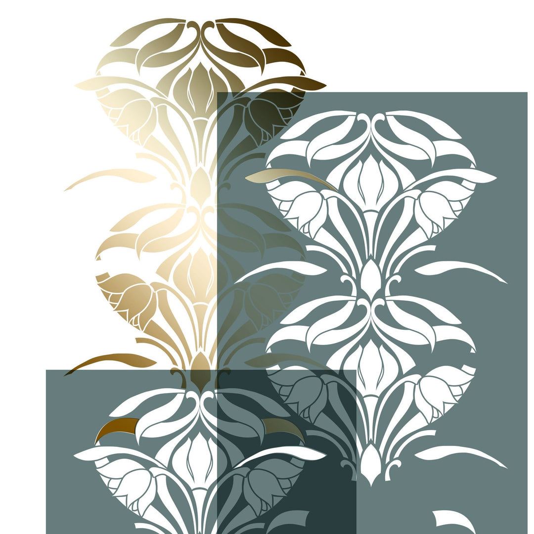 Art Nouveau Tulips stencil for painting - stencil.co.uk