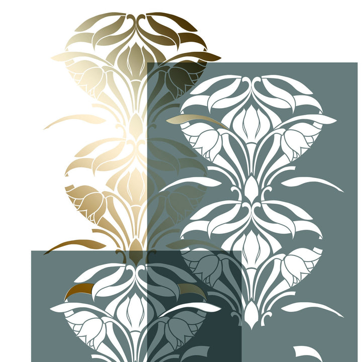 Art Nouveau Tulips stencil for painting - stencil.co.uk
