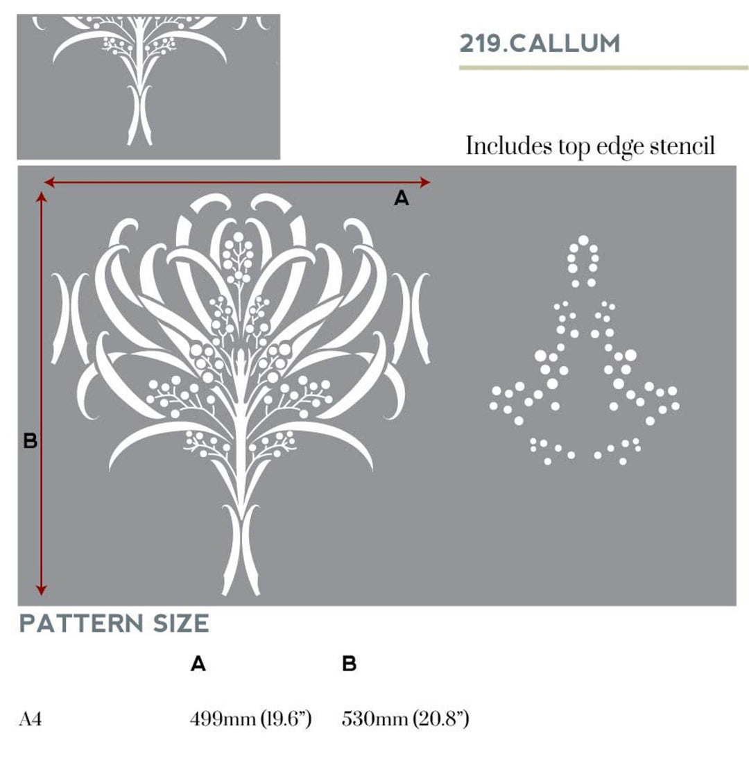 Voysey Callum stencil for painting walls - stencil.co.uk
