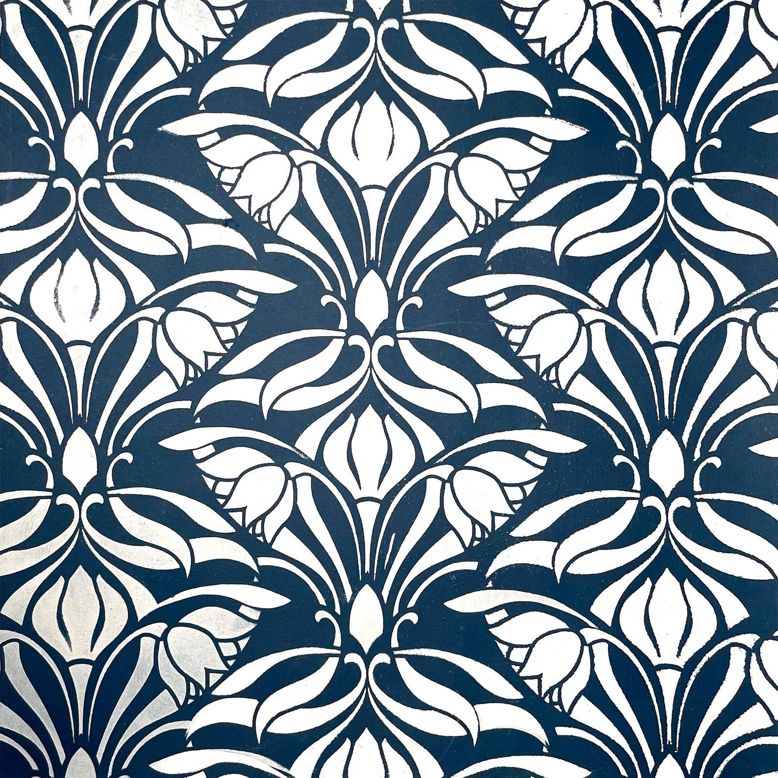 Art Nouveau Tulips stencil for painting - stencil.co.uk