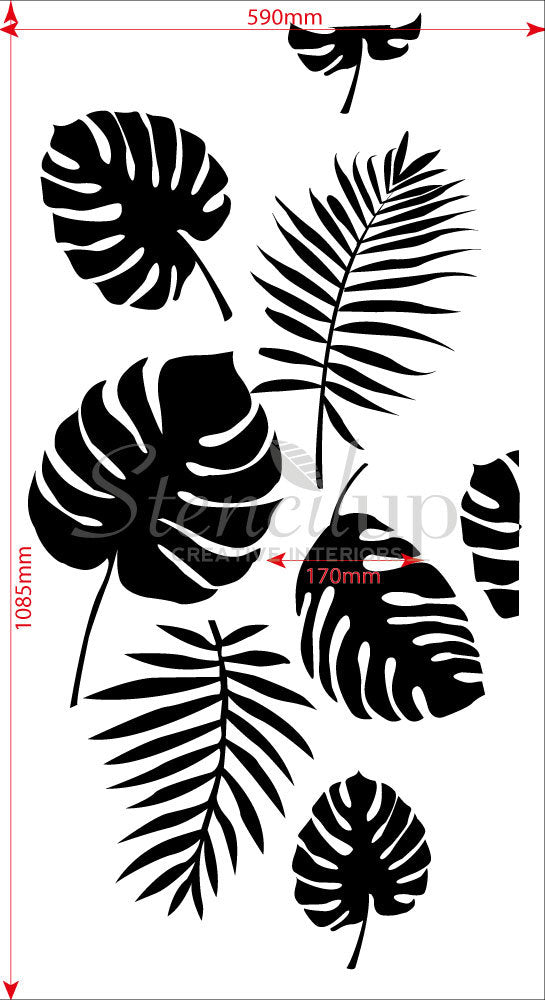 Monstera wall stencil