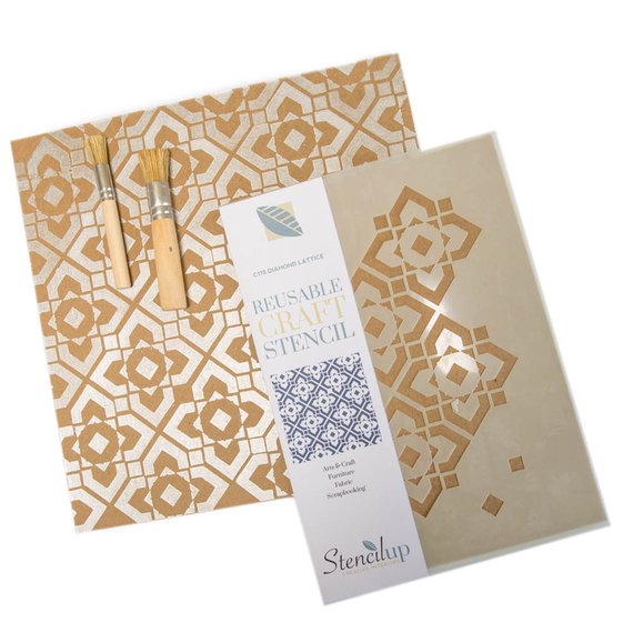 diamond lattice craft stencil