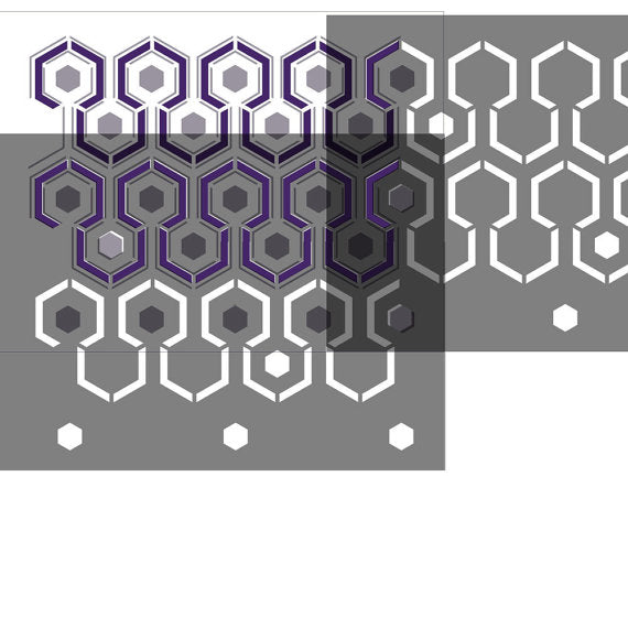 geometric hexagon wall stencil