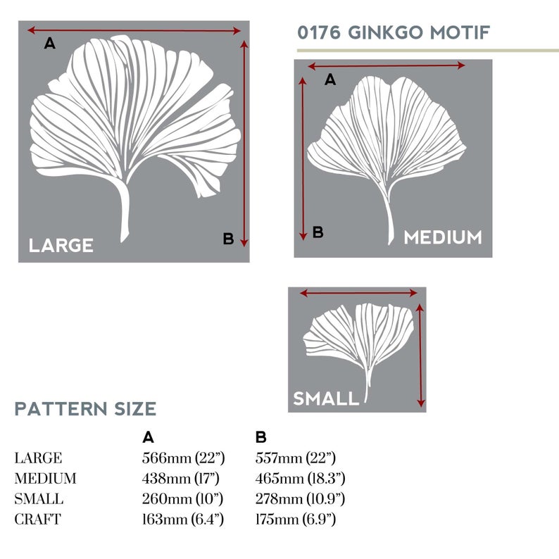 gingo leaf wall stencil - stencil.co.uk