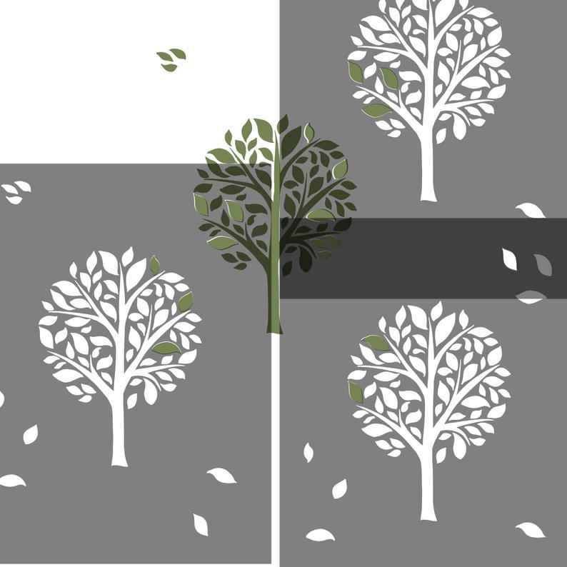 Repeating tree stencil design by Stencil Up