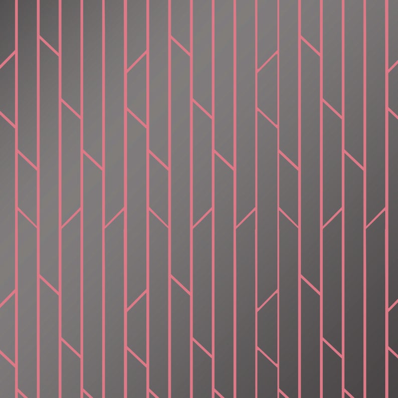 broken lines furniture stencil
