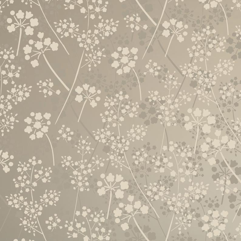 Gypsophila large wallpaper stencil