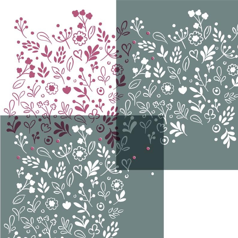Ditsy Floral Wall Stencil