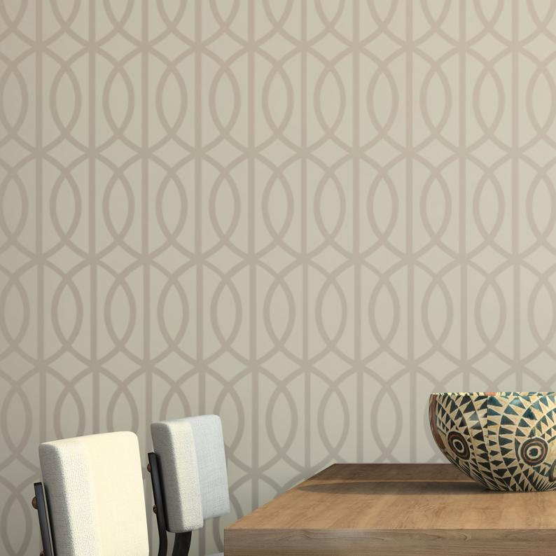 Art Deco Lattice Wall Stencil