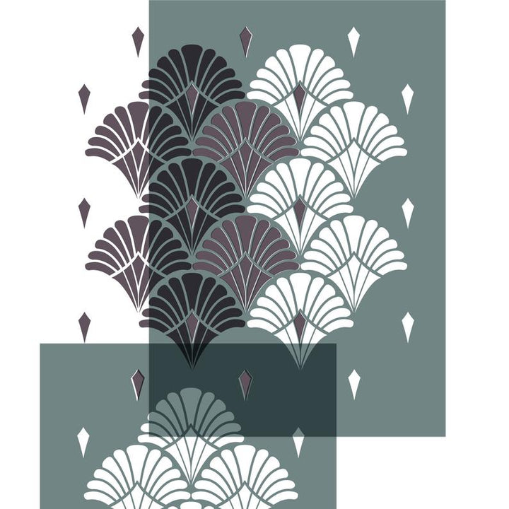 Deco Shells Wall Stencil