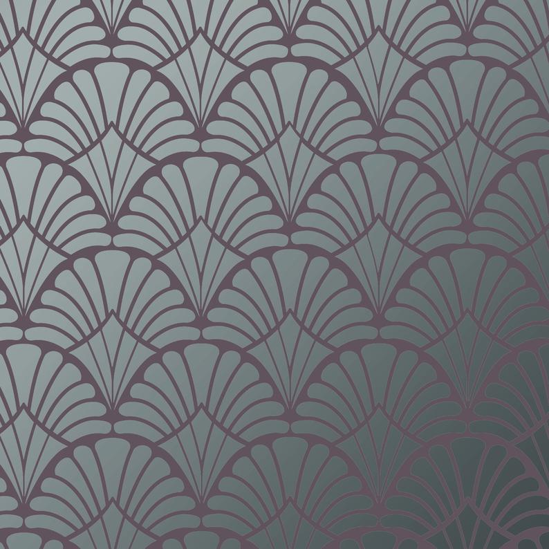 Art deco wallpaper stencil