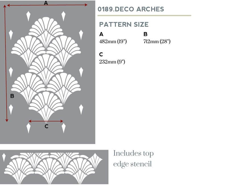 Deco Shells Wall Stencil