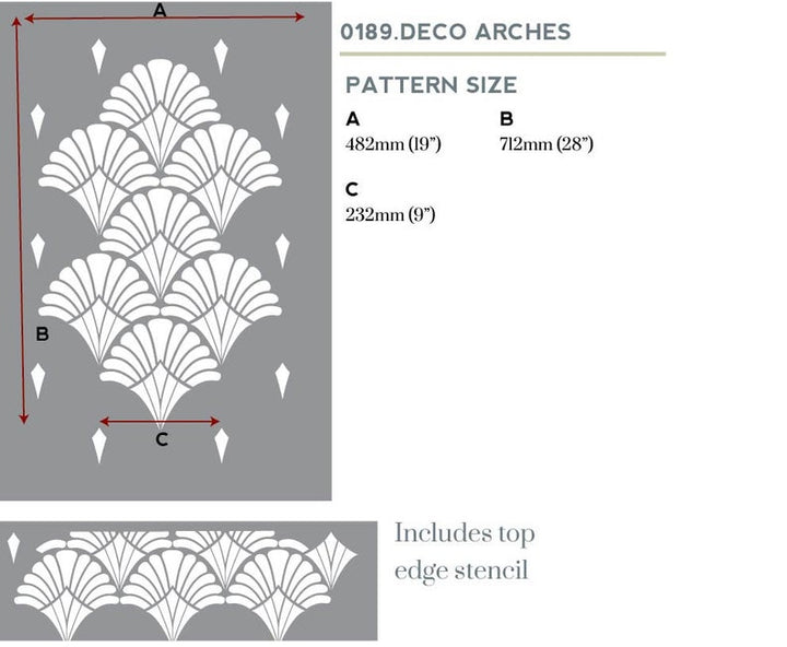 Deco Shells Wall Stencil
