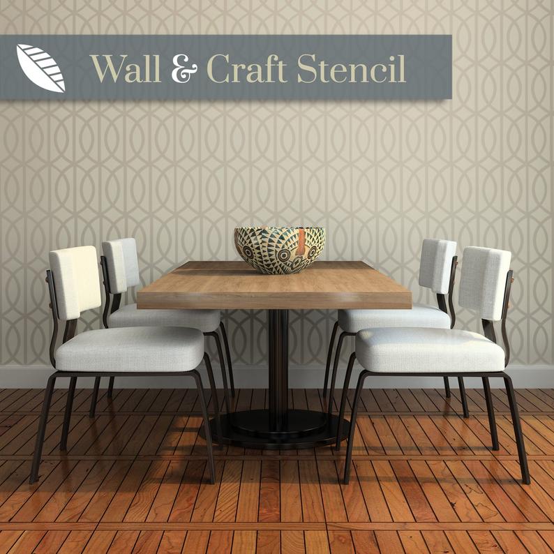 Art Deco Lattice Wall Stencil