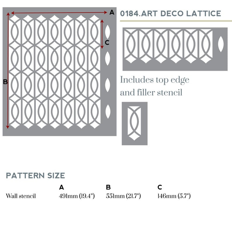 Art Deco Lattice Wall Stencil