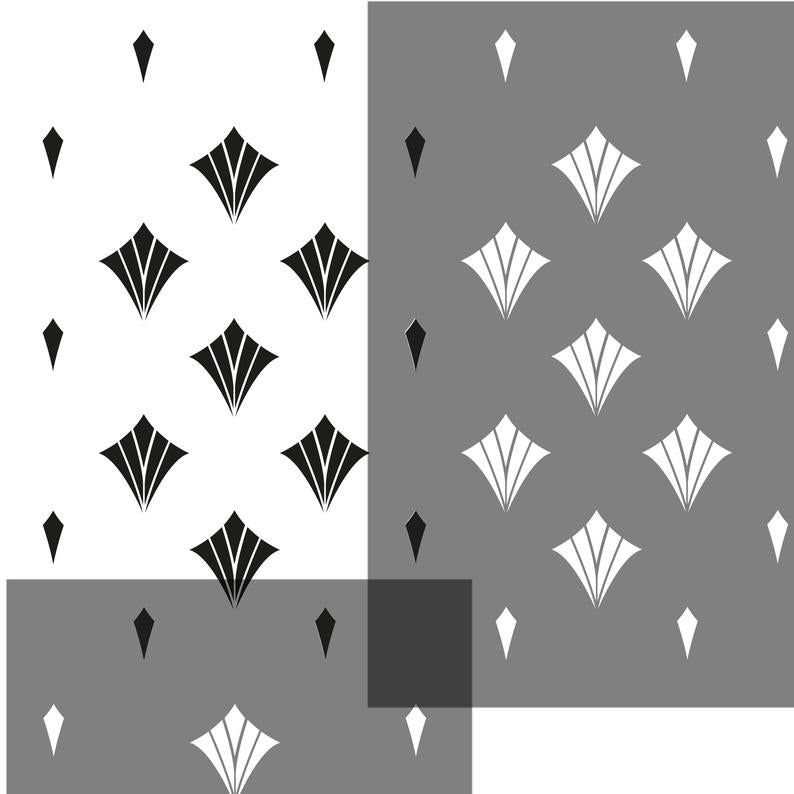 Deco Shells Wall Stencil