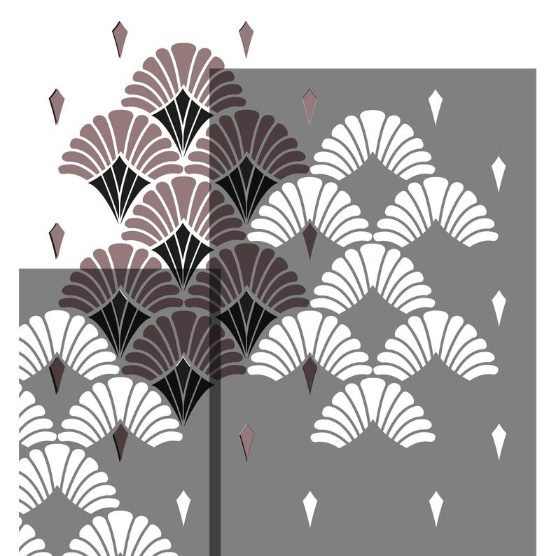 Deco Shells Wall Stencil