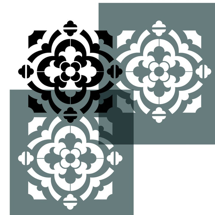 tile stencil in victorian pattern