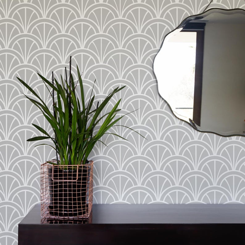 modern art deco stencil for painting