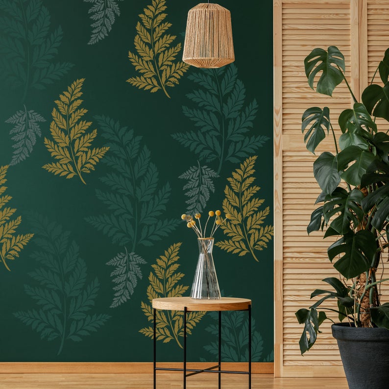 fern leaf wall stencil