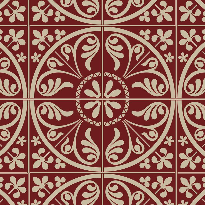 victorian tile stencil for painting on tiles