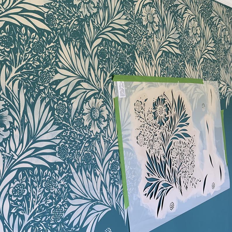 William Morris Marigold Stencil - stencilup.co.uk