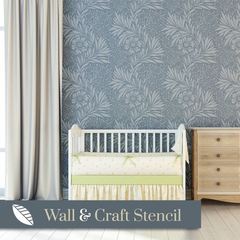 William Morris Stencil - Morris Marigold - William Morris Wallpaper- stencilup.co.uk