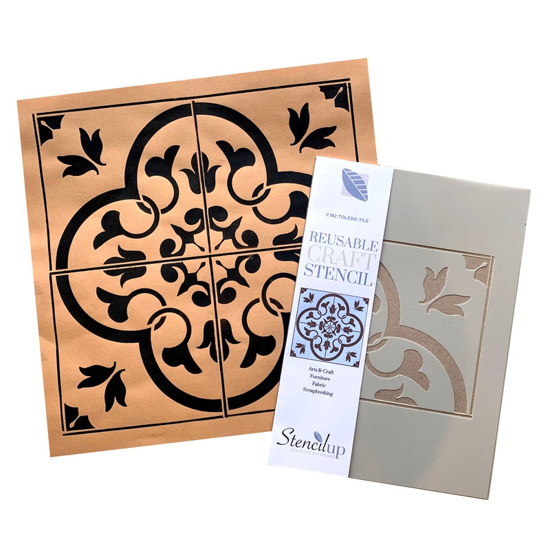 Toledo Tile Stencil for Walls and Floors