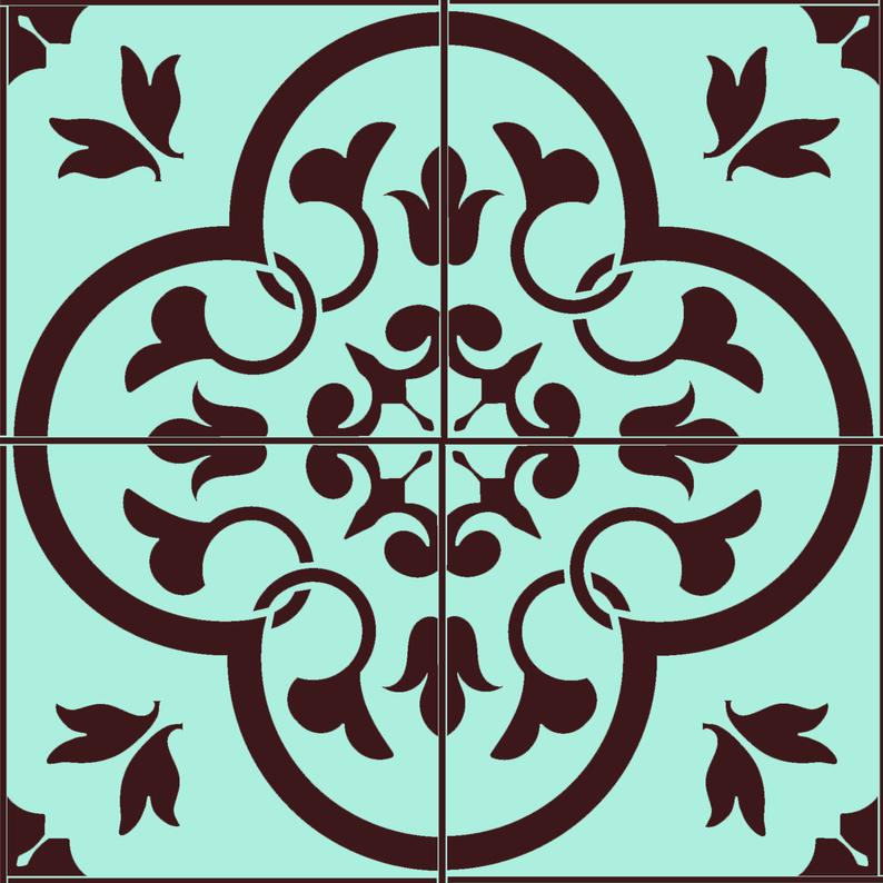 Toledo Tile Stencil for Walls and Floors